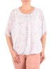 Elegancka bluzka plus size szyfonowa w delikatny wzór z rękawem kimono – z gumą w pasie, idealna na lato 42050