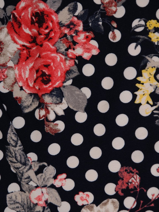 Plisowana sukienka w kwiaty i grochy, kreacja z bawełny 20199
