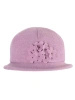 Elegancki kapelusz damski zimowy cloche – liliowy model z subtelną aplikacją 42389