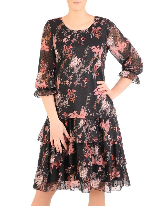 Elegancka wiosenna sukienka, kreacja z falbanami 29049