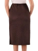 Brązowy komplet plus size z bluzką V-neck i midi spódnicą – ponadczasowy krój, który wysmukla sylwetkę 40778