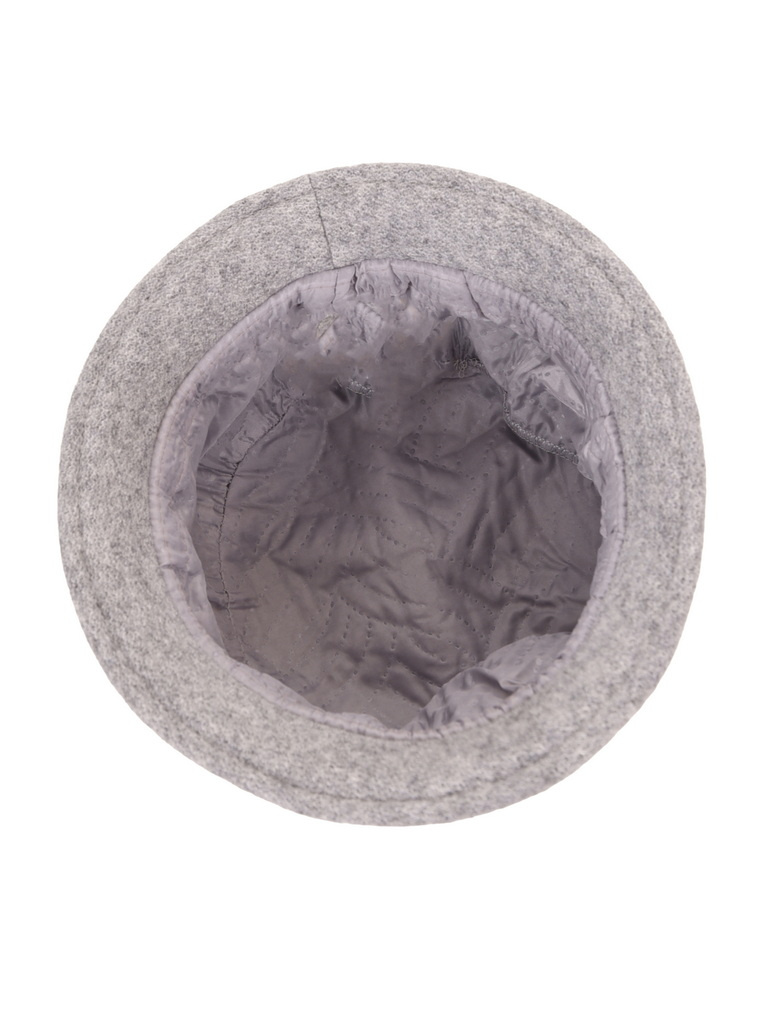 Elegancki kapelusz damski zimowy cloche szary – ocieplana podszewka i ozdobny kwiat 42372