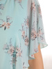Miętowa sukienka z asymetryczną narzutką z szyfonu 32972