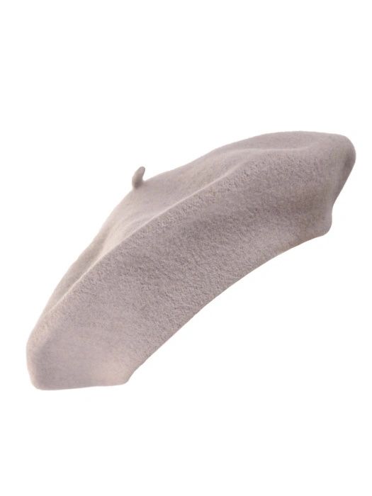 Elegancki szary beret wełniany fason francuski – kobiece nakrycie głowy z antenką 40868