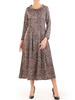 Rozkloszowana sukienka z dzianiny, kreacja z ozdobnymi plisami 31253