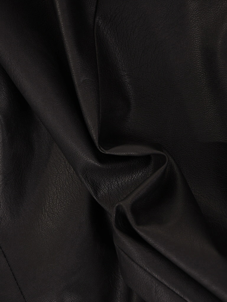 Elegancka czarna kurtka przejściowa o prostym fasonie – stylowe wstawki z ekoskóry i wygoda 33225