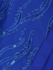 Chabrowa sukienka wieczorowa midi na andrzejki – prosty krój z połyskującą aplikacją 22685