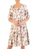 Luźna sukienka z tkaniny, zwiewna kreacja w modny wzór 33554