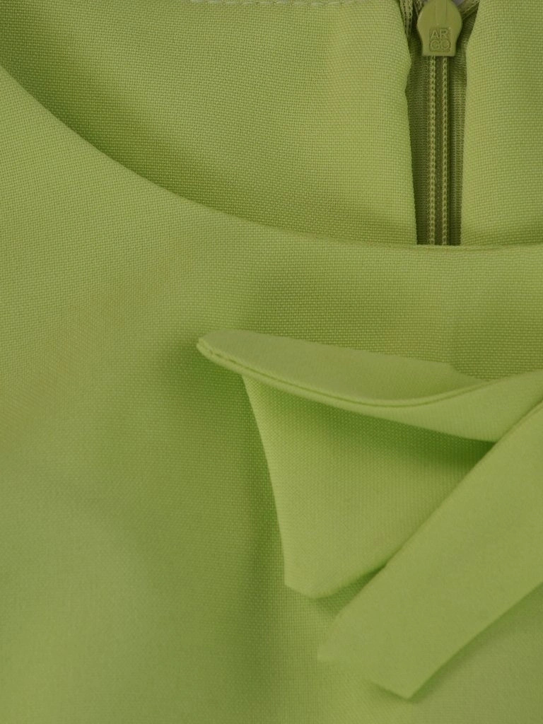 Zielona sukienka tulipan z kokardą – elegancki fason midi z kieszeniami 4078