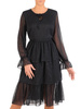 Elegancka sukienka z szyfonu, kreacja z modnym wiązanym dekoltem 27897
