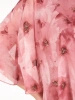 Elegancka sukienka na wesele w kwiaty pudrowy róż – prosty krój z połyskującym akcentem 41857