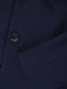 Elegancka granatowa marynarka damska do sukienki – prosty fason z kieszeniami na suwaki 19045