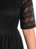 Czarna efektowna, koronkowa sukienka z tiulowym dołem 28243