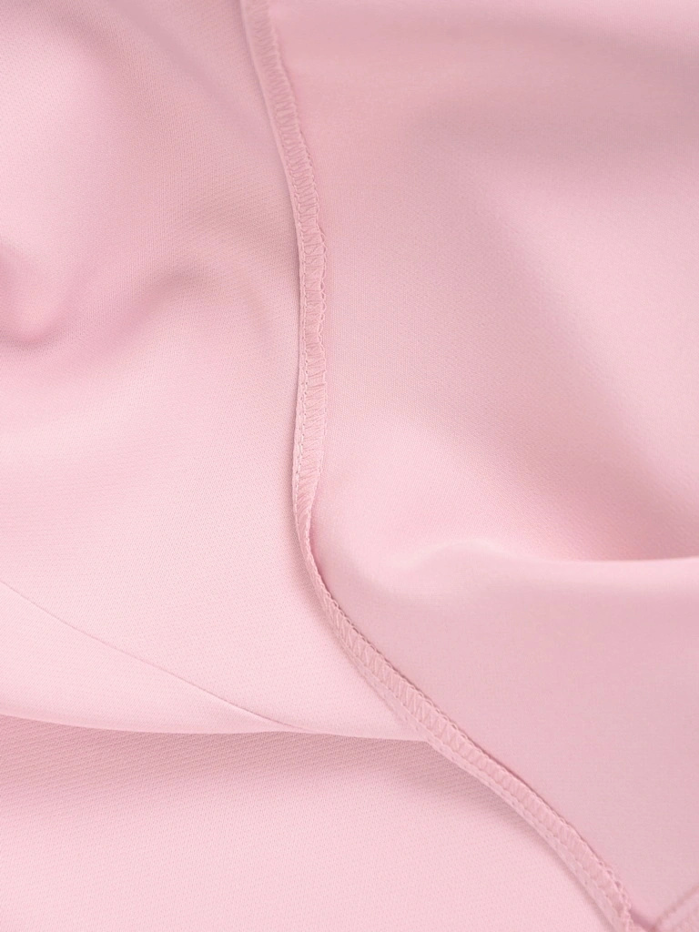 Różowa sukienka koktajlowa rozkloszowana midi – modelujące przeszycia podkreślające talię 41484