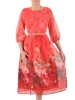 Elegancka sukienka rozkloszowana maxi w kwiaty – kobiecy krój pięknie modelujący sylwetkę 39275