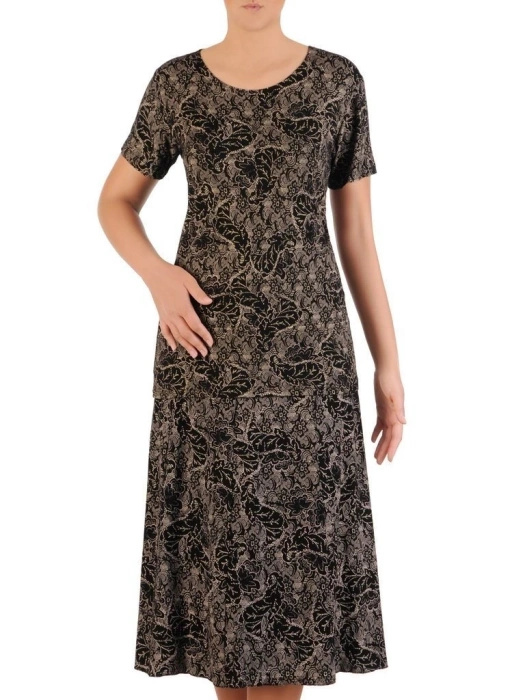 Wizytowa bluzka damska z kwiatowym motywem – uniwersalny, prosty fason do eleganckich stylizacji 26252