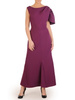 Fioletowa sukienka maxi z asymetrycznymi rękawami 32042