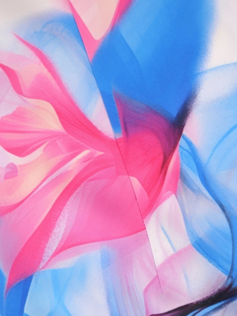 Elegancka sukienka biurowa midi w chabrowy wzór – prosty krój tuszujący niedoskonałości 39755
