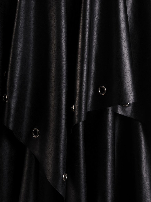 Asymetryczna spódnica ze skórzanej tkaniny 24378