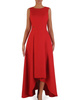Modna, długa suknia w kolorze czerwonym 17804.