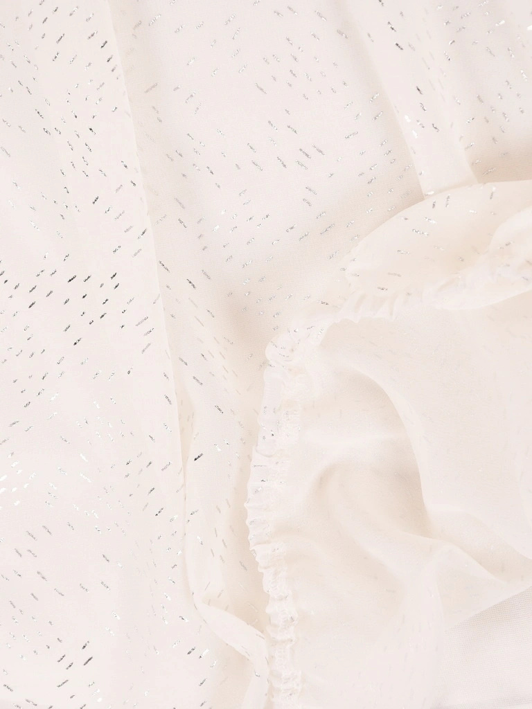 Elegancka bluzka wizytowa ze srebrnym zdobieniem – luźny krój z gumką subtelnie podkreślający talię 42054