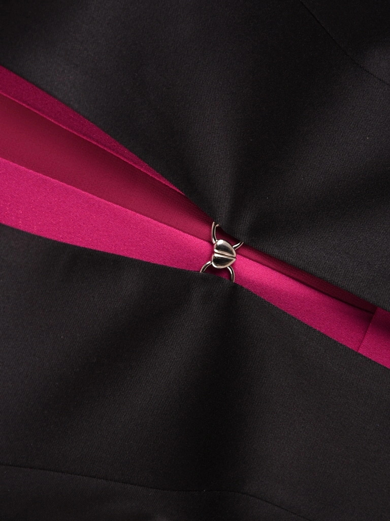 Elegancka czarna marynarka damska do sukienki – prosty krój z ozdobnym zapięciem i rękawem 3/4 5325