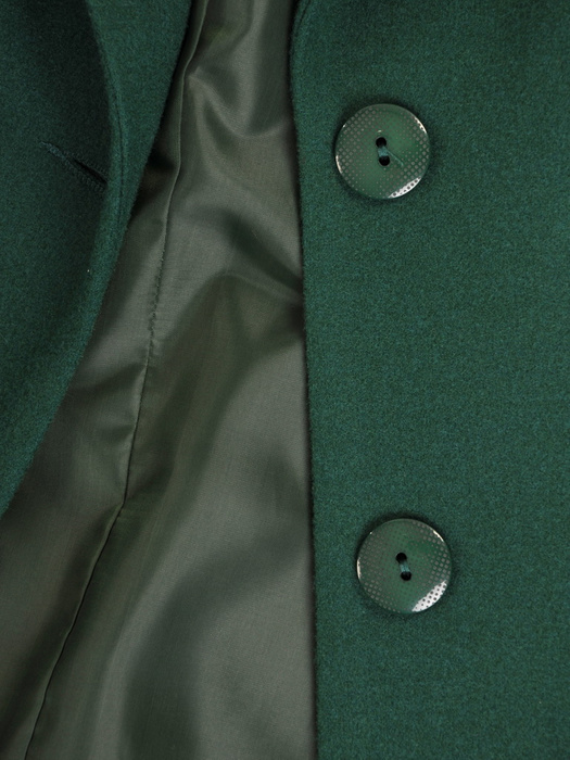 Zielony płaszcz damski z kołnierzem 32573