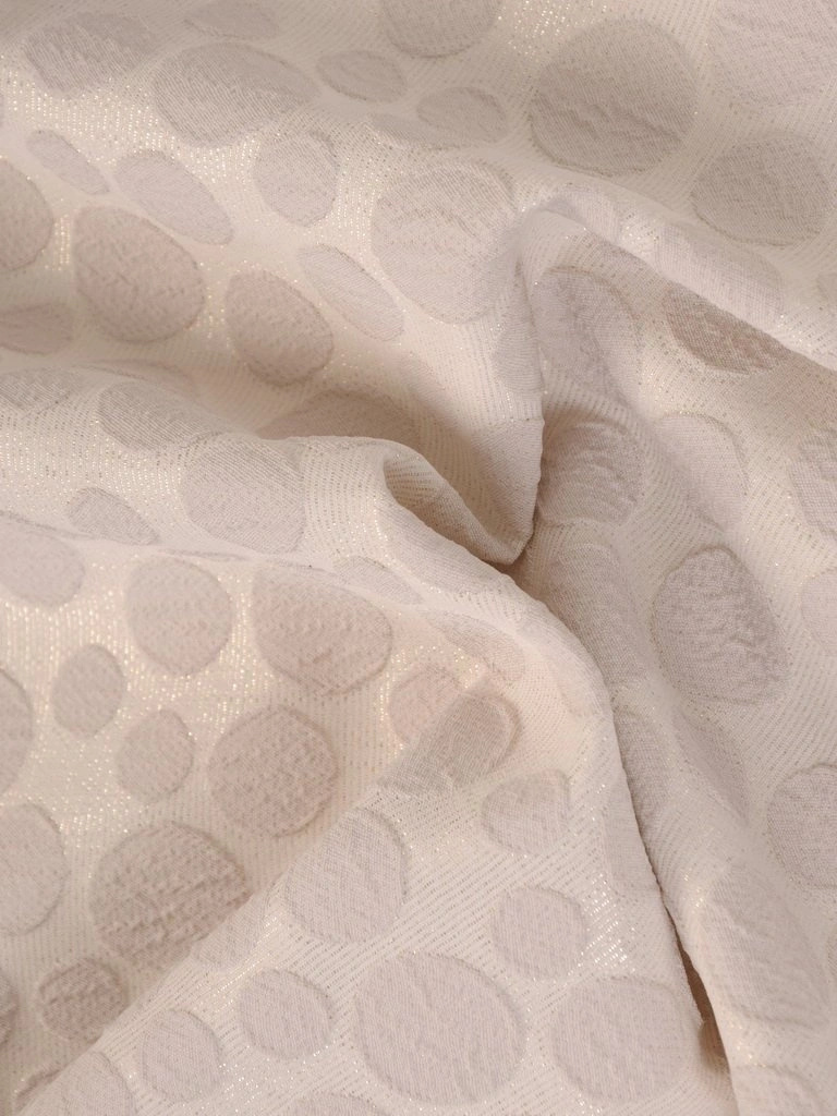 Elegancki kostium damski na wesele w groszki – żakiet z rękawem 3/4 i sukienka midi 24324