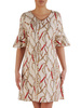 Sukienka w wyszczuplającym wzorze, wiosenna kreacja z tkaniny 19982.