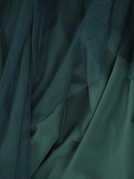 Wieczorowa sukienka z zielonego tiulu w rozkloszowanym fasonie 31127