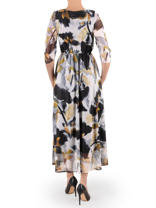 Siateczkowa sukienka maxi w oryginalnym wzorze 37080