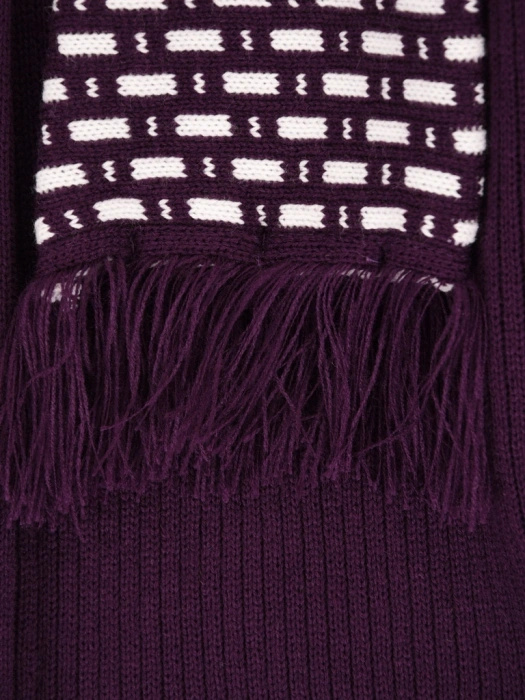 Elegancki fioletowy sweter damski z wiązaniem – luźny krój z zaokrąglonym dołem na jesień 42166