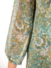 Luźna sukienka z szyfonu, kreacja z ozdobnym wiązaniem na dekolcie 32816
