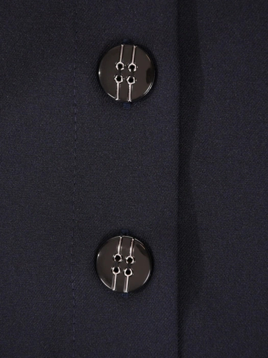 Elegancka granatowa spódnica do kolan na jesień – prosty krój z guzikami subtelnie wysmuklający 41604