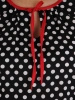 Wiskozowa bluzka wizytowa w groszki z wiązaniem – prosty krój maskujący biodra 19375