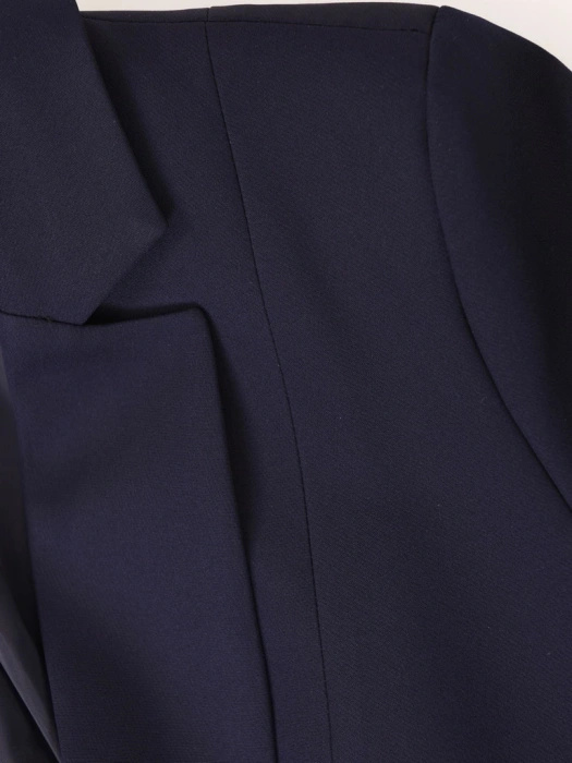 Elegancki granatowy żakiet damski do sukienki – prosty fason z kołnierzem 40014