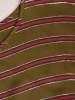 Elegancka bluzka wiskozowa w paski khaki – prosty fason ze srebrną nitką 41443