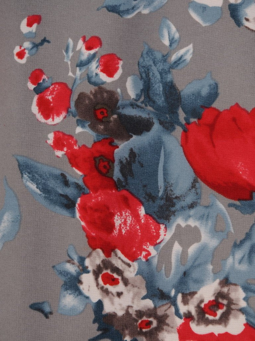 Prosta sukienka w kolorowe kwiaty, modna kreacja wyszczuplająca 16879