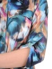 Elegancka wiskozowa koszula damska w wielobarwny wzór – prosty krój z kołnierzykiem 35239