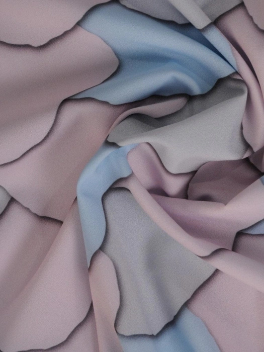 Wizytowa bluzka damska w pastelowy wzór – efektowne wiązanie modelujące sylwetkę 11566