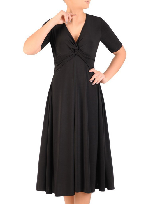 Czarna sukienka z kopertowym dekoltem 28667