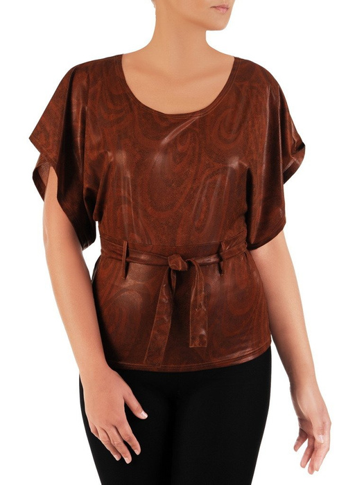 Połyskująca bluzka z modnym paskiem Irmina III.