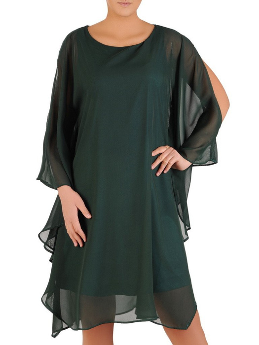 Sukienka z szyfonu, nowoczesna kreacja w fasonie maskującym brzuch 22726
