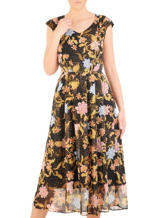 Sukienka z szyfonu, zwiewna kreacja w kwiaty 29962