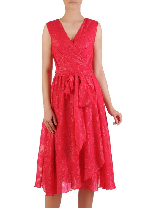 Szyfonowa sukienka z ozdobnym wiązaniem w talii 20987