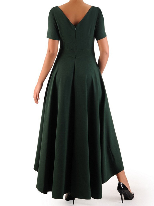Zielona sukienka maxi z błyszczącą aplikacją w talii 22765
