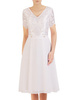 Biała sukienka koktajlowa, kreacja z szyfonu i koronki 29947