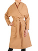 Camelowy płaszcz damski wiązany w pasie 29211