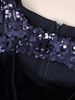 Granatowa sukienka welurowa, kreacja z ozdobnym karczkiem 31980