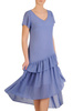 Niebieska sukienka w eleganckim fasonie maskującym niedoskonałości 29247